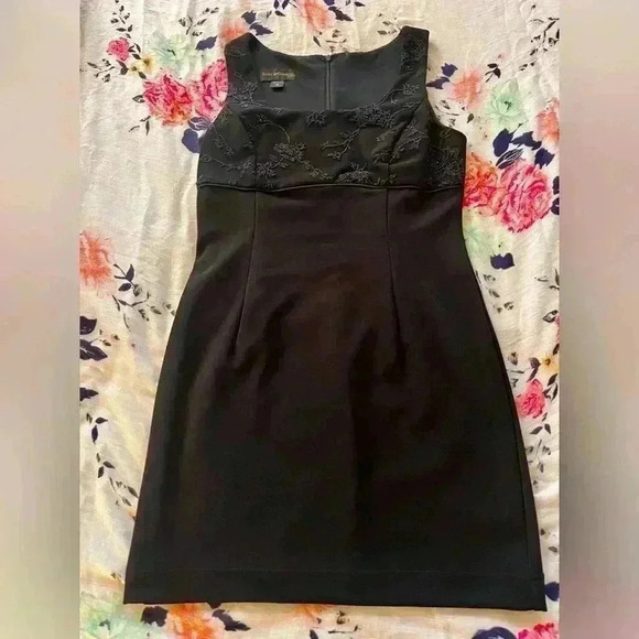Scott McClintock Vintage 90’s Black Beaded Cocktail Dress Size 10P - Picture 1 of 11